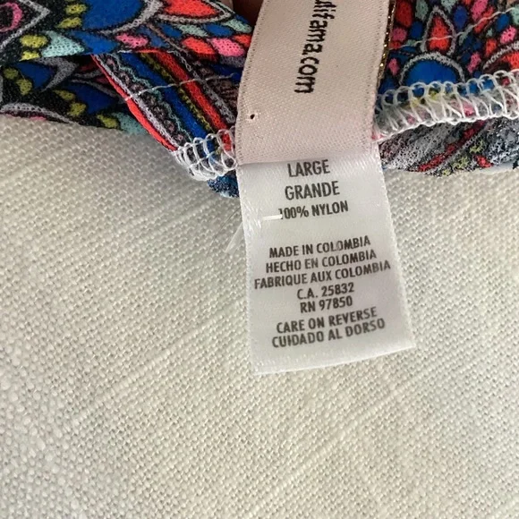 Luli Fama Rebeldia -T Back Romper Womens Size Large Paisley Mixed Print  Beach - Picture 10 of 16